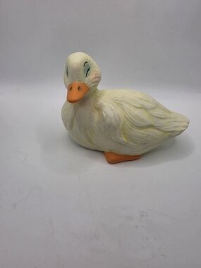 Home Interiors Yellow Sleeping Ceramic Duck Figurine Resting Position 1960s